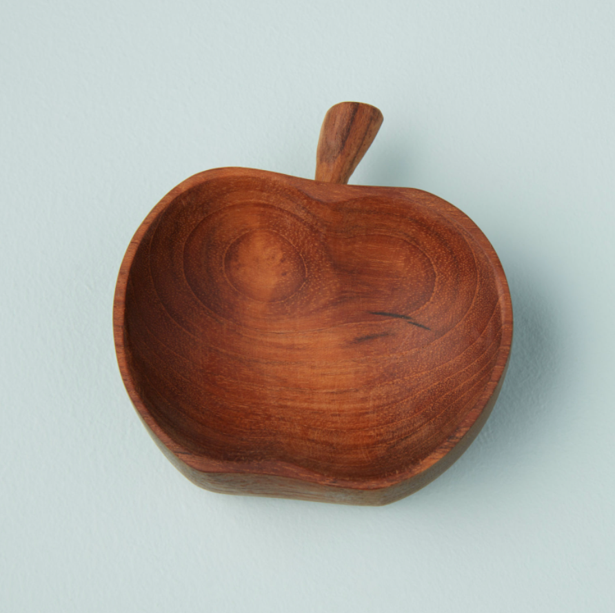 Teak Apple Bowl