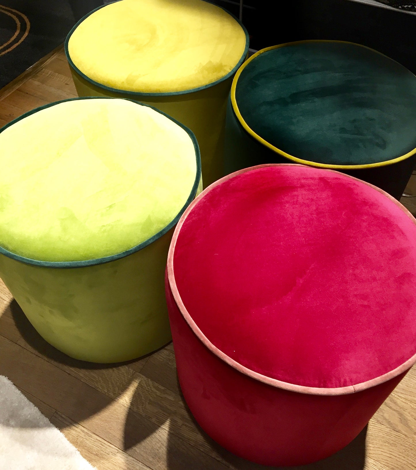 Dior Velvet Round Ottoman