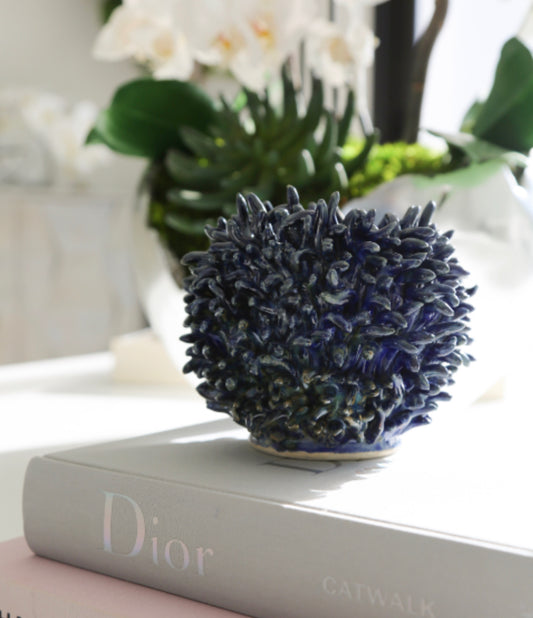 Blue Anemone Cachepot handmade