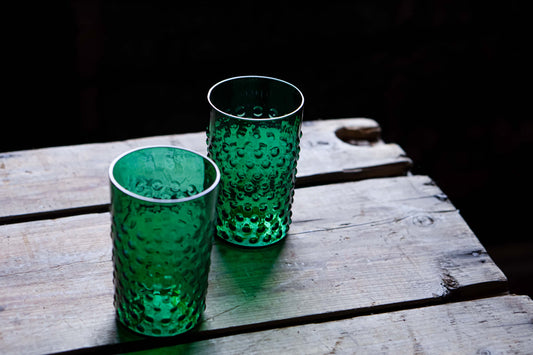 Hobnail Tumblers Dark Green (Set of 6)