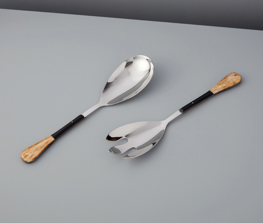 Horn Panelled Stainless Serving Set