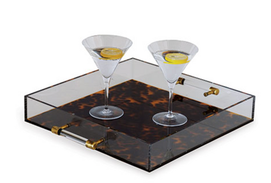 Tortoise and Lucite Tray