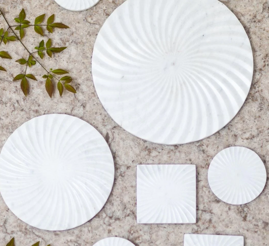 Spiral White Marble Board