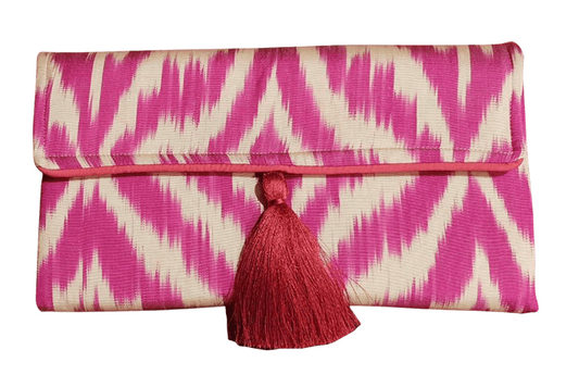 Silk Ikat Clutch Bag handmade in silk