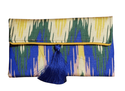 Silk Ikat Clutch Bag handmade in silk